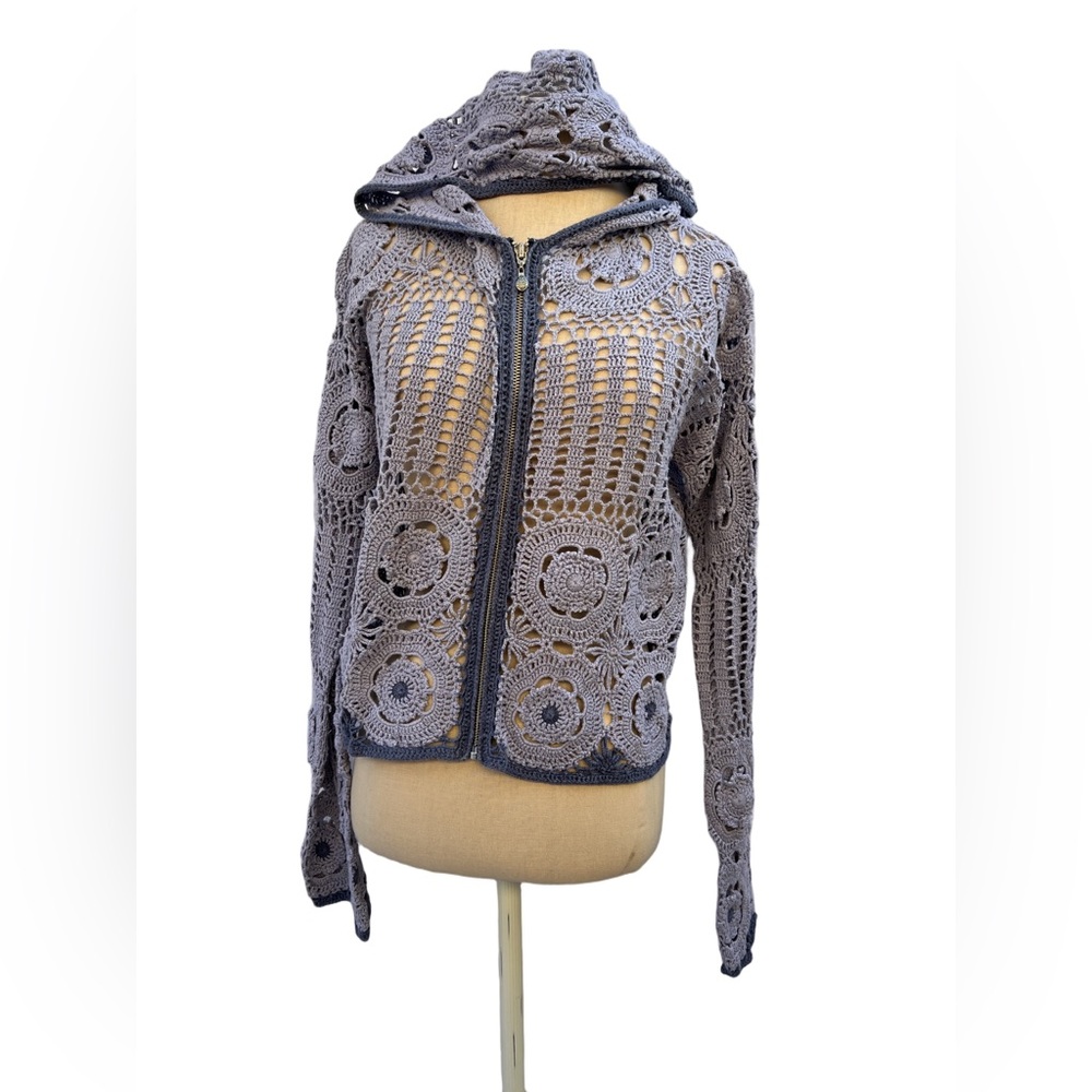 Vintage Y2K Rip Curl Crochet Zip Up Hoodie Size OS - Picture 1 of 12